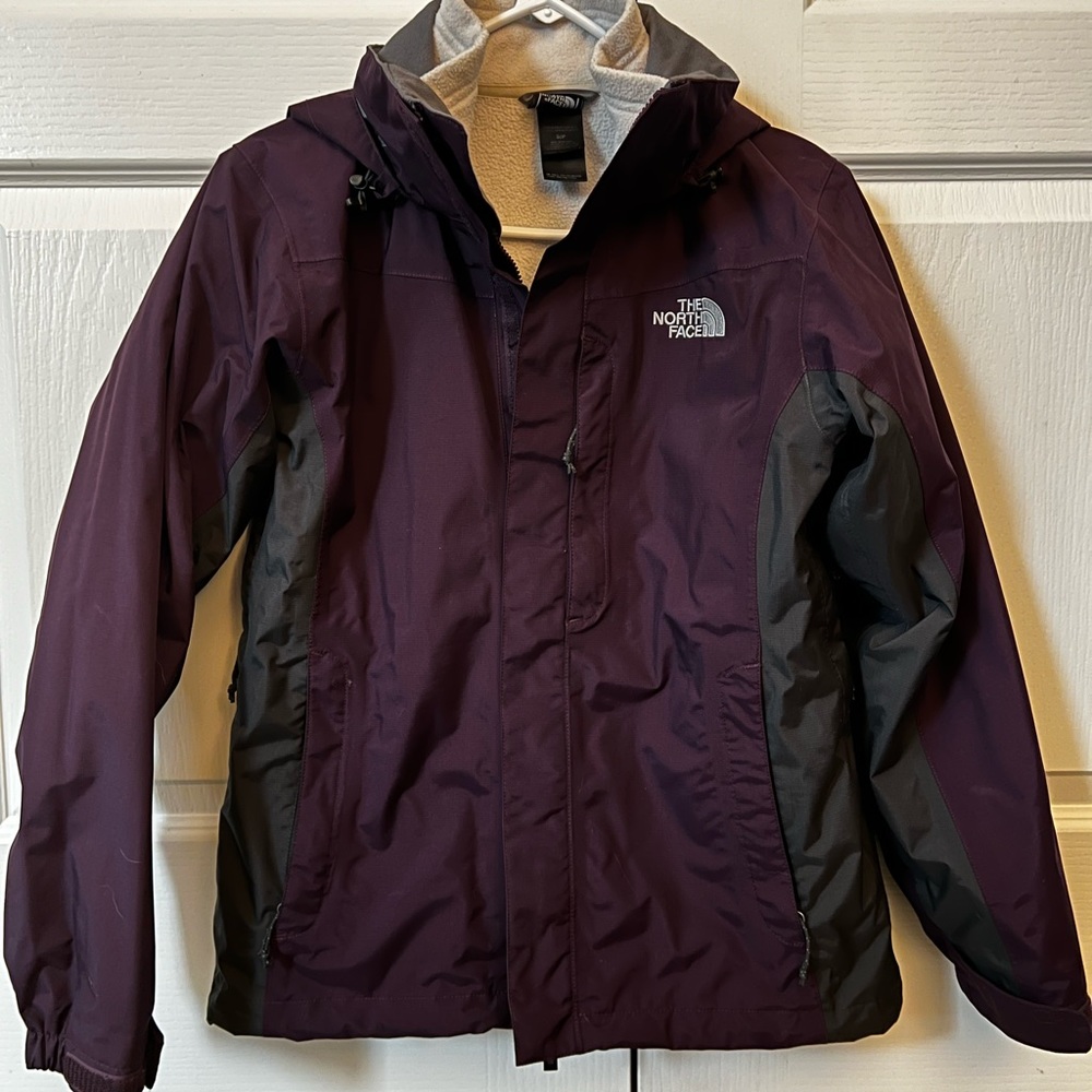 North face 2 in 1 waterproof ski jacket with fleece zipped in.
